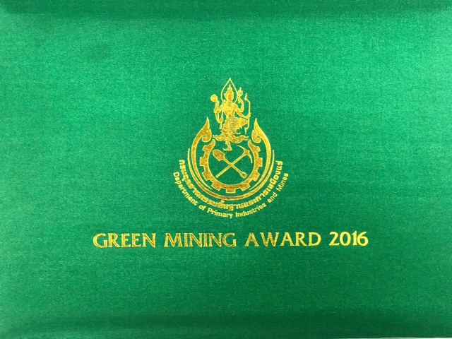 Pimai Salt Company Limited received the Green Mining Award of 2016